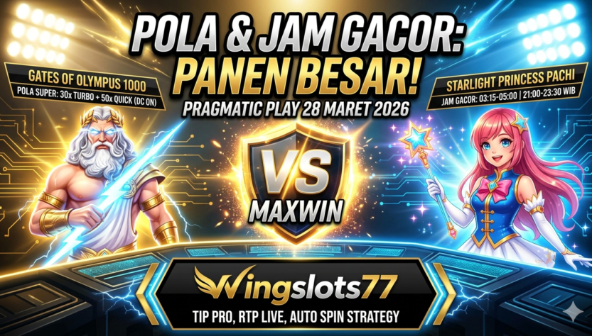 Pola Gacor Pragmatic Play, Jam Gacor Slot Hari Ini, Wingslots77, Slot Gacor 28 Maret 2026, Strategi Menang Slot