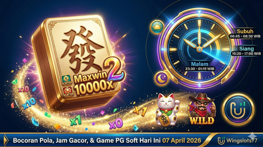 PG Soft gacor, pola mahjong ways 2, jam hoki pg soft, Wingslots77, slot gacor 7 april 2026, trik menang pg soft