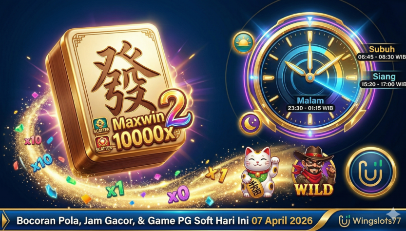 PG Soft gacor, pola mahjong ways 2, jam hoki pg soft, Wingslots77, slot gacor 7 april 2026, trik menang pg soft